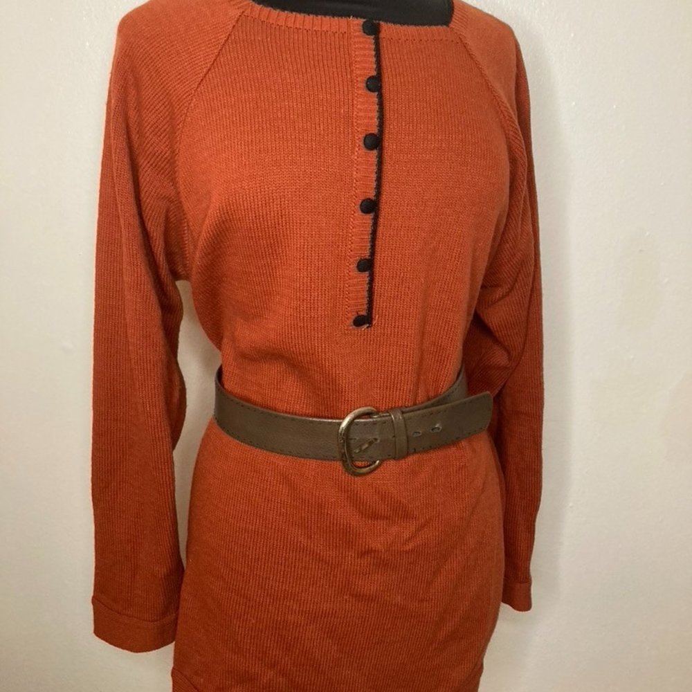 French Vintage Orange Sweater